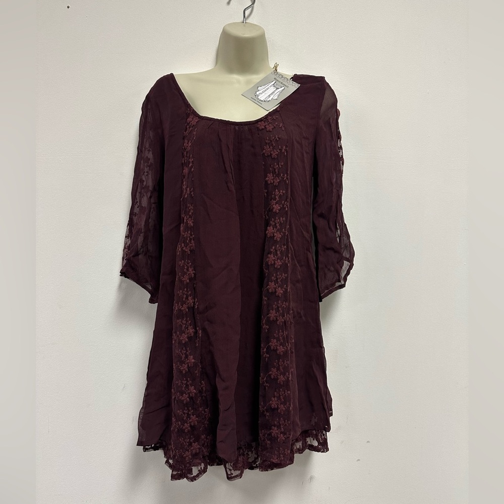 World Market Emme Dress Wine Color Size S/M NWT